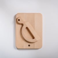 white background Chopping board with Grab knife