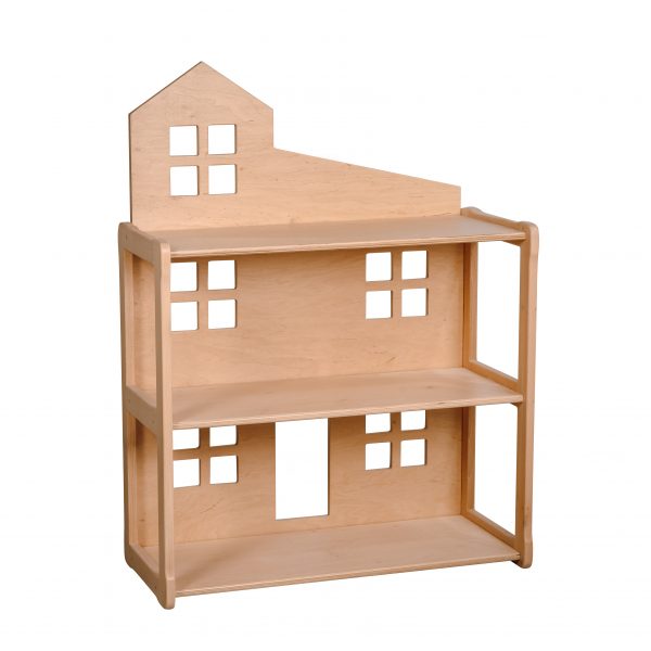 White background NOBI Doll House Bookshelf in natural