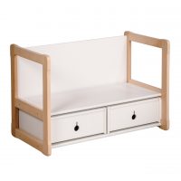 White background big bench with drawers
