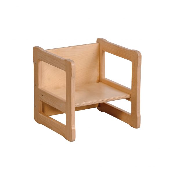 White background Montessori based multifunctional chair in natural