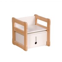 White background Montessori based multifunctional chair and a small box set