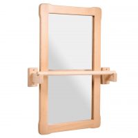 White background BIG Mirror with SHORT Pull up bar in natural