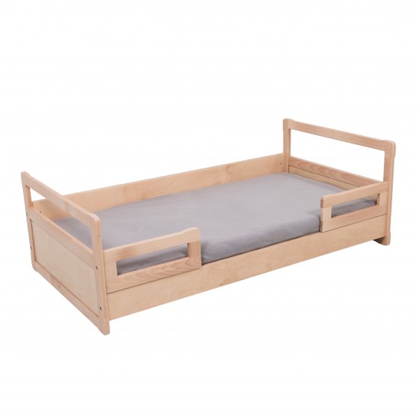 White background Montessori floor bed with slats