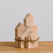 Set of 5 wooden house blocks