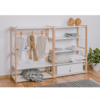 Clothing rack type B with shelf combined with Montessori MAXI plus shelf