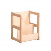 White background Montessori SMALL bookshelf in natural