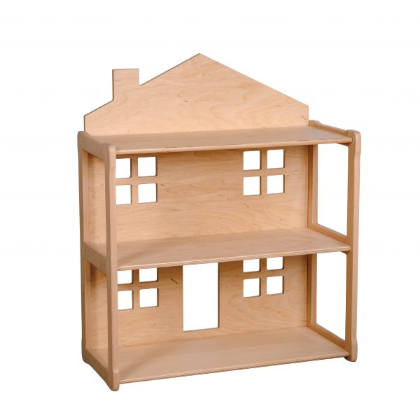 White background KIKI Doll House Bookshelf in natural