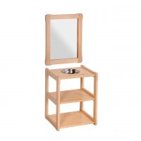White background washbasin Type A with mirror in natural