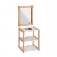 White background Montessori washbasin Type A with mirror