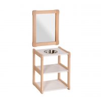 White background Montessori washbasin Type B with mirror