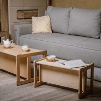 big bench and small bench as coffee tables
