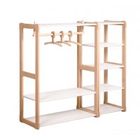 White background Clothing rack type B with shelf, MAXI shelf set