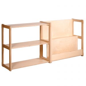 White background MIDI shelf and MIDI bookshelf in natural