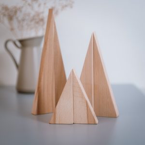 Wooden tree Decoration in Natural in set