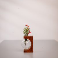 Test tube vase in Teak SMALL