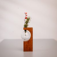 Test tube vase in Teak MEDIUM
