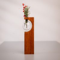 Test tube vase in Teak BIG