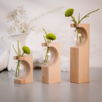 Test tube vase set in Natural