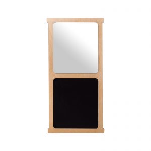 Slide board with mirror and chalkboard